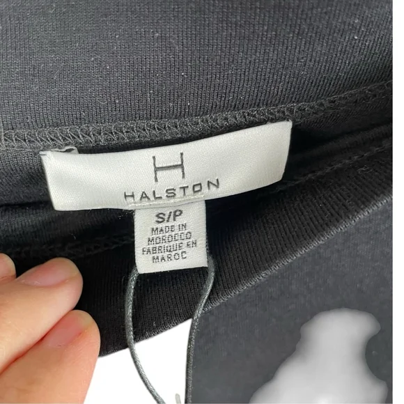 * NEW Halston Black Viscose Jersey Pull On Asymmetrical Skirt Size S - Picture 4 of 5